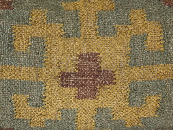 Sæt med 2 Puder Multifarvet Jute og Uld 45 x 45 cm Orientalsk Mønster Kilim Stil Udvaskede Jordfarver