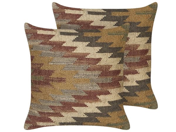 Koristetyyny monivärinen 45 x 45 x 10 cm juutti puuvilla villa geometrinen kuvio 2 kpl retro boho