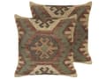 Miniatyrbillede 1 af 7: Pyntepuder Multifarvet Jute Uld Sæt 30 x 50 cm Strikket Kelim Sofapuder Boho Marokkansk Orientalsk Design Gavlpuder til Stuen Seng