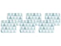 Miniatyrbillede 1 af 8: Sæt med 6 udendørs sædepuder blå og hvid geometrisk mønster snor bundet lynlås UV-resistent