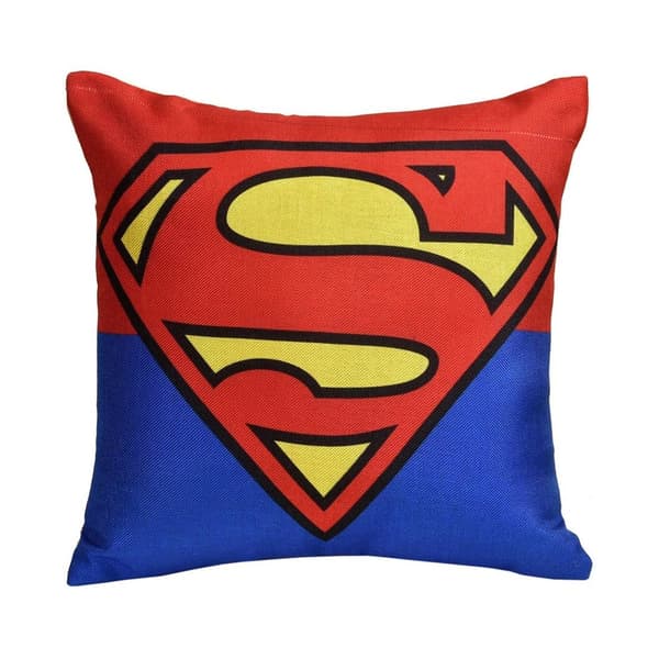 Superman Logo Filled Cushion Red/Blue 40cm x 40cm