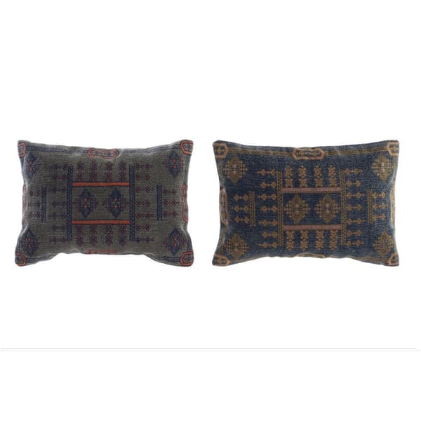Kudde DKD Home Decor Blå Orange Fyrkantig Arab 50 x 10 x 35 cm (2 antal)