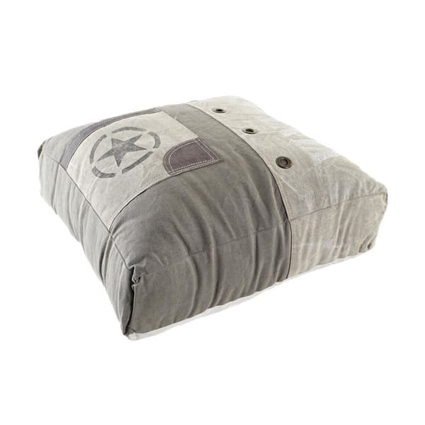 Kudde DKD Home Decor Golv Beige Brun Polyester Bomull Läder Stjärna Aluminium Vintage (50 x 14 x 50 cm)