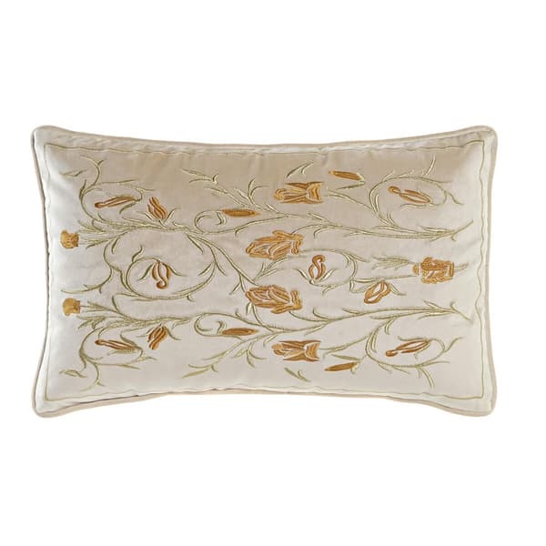 Kudde DKD Home Decor Gyllene 50 x 10 x 30 cm Virágok