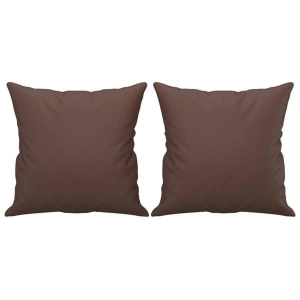 vidaXL pyntepuder 2 stk. 40x40 cm kunstlæder brun