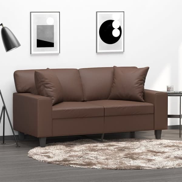 vidaXL pyntepuder 2 stk. 40x40 cm kunstlæder brun