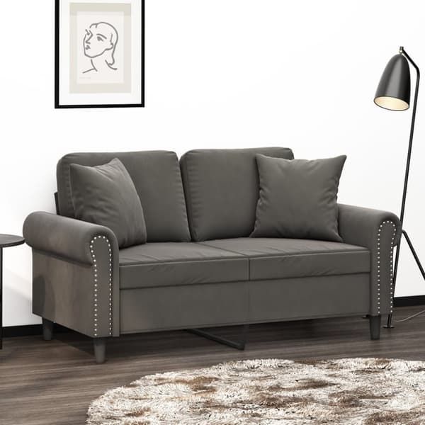 vidaXL pyntepuder 2 stk. 40x40 cm velour mørkegrå