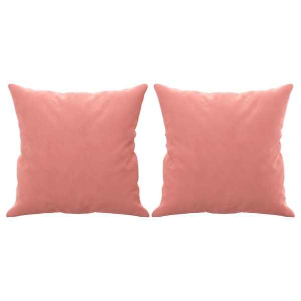 vidaXL pyntepuder 2 stk. 40x40 cm velour lyserød