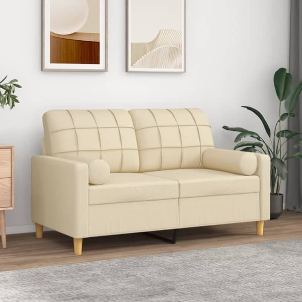 vidaXL pyntepuder 2 stk. Ø15x50 cm stof cremefarvet