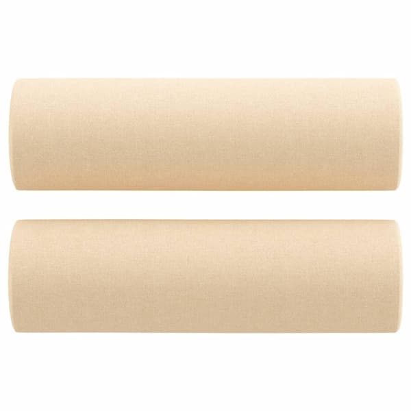 vidaXL pyntepuder 2 stk. Ø15x50 cm stof cremefarvet