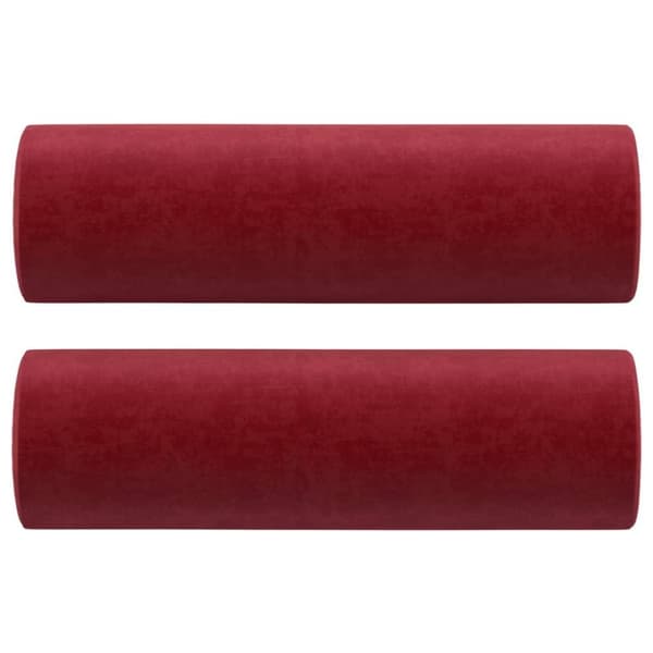 vidaXL pyntepuder 2 stk. Ø15x50 cm velour vinrød