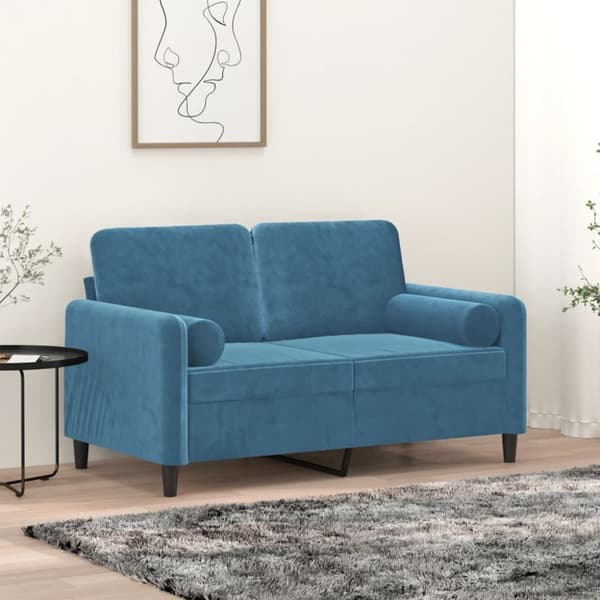 vidaXL pyntepuder 2 stk. Ø15x50 cm velour blå