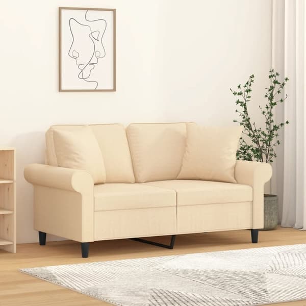 vidaXL pyntepuder 2 stk. 40x40 cm stof cremefarvet
