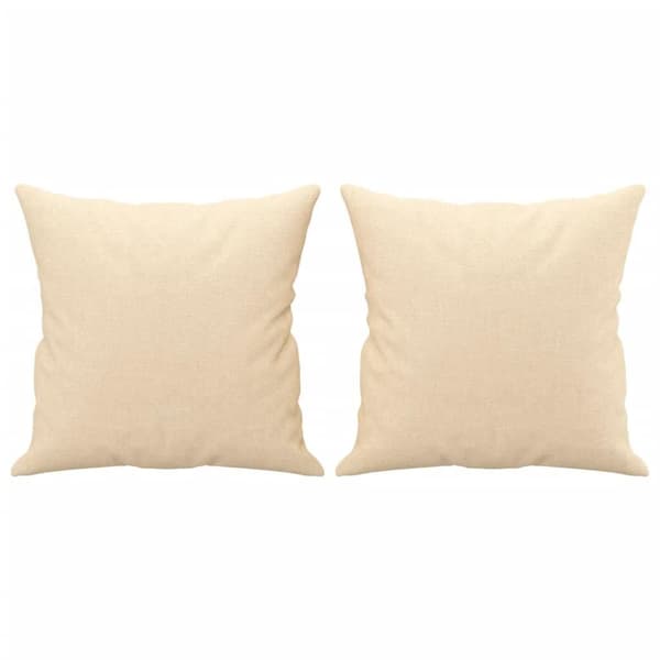 vidaXL pyntepuder 2 stk. 40x40 cm stof cremefarvet