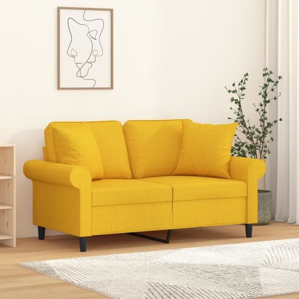 vidaXL pyntepuder 2 stk. 40x40 cm stof lysegul