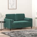 Miniatyrbillede 3 af 8: vidaXL pyntepuder 2 stk. Ø15x50 cm velour mørkegrøn