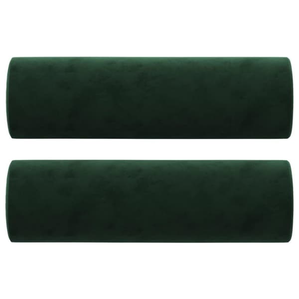 vidaXL pyntepuder 2 stk. Ø15x50 cm velour mørkegrøn