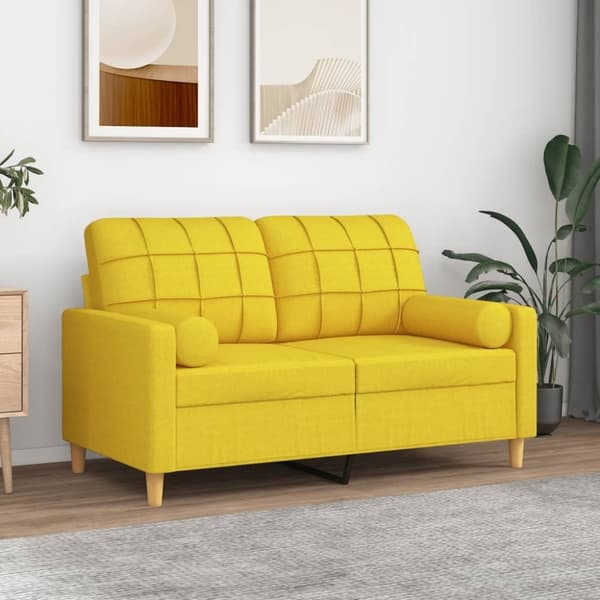 vidaXL pyntepuder 2 stk. Ø15x50 cm stof lysegul