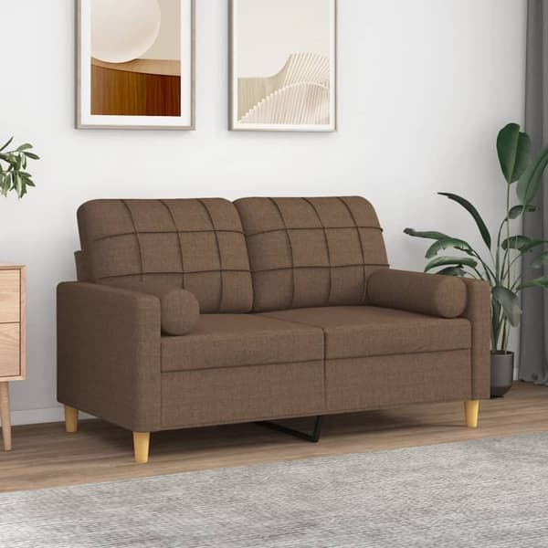 vidaXL pyntepuder 2 stk. Ø15x50 cm stof brun