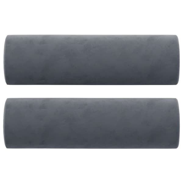vidaXL pyntepuder 2 stk. Ø15x50 cm velour mørkegrå