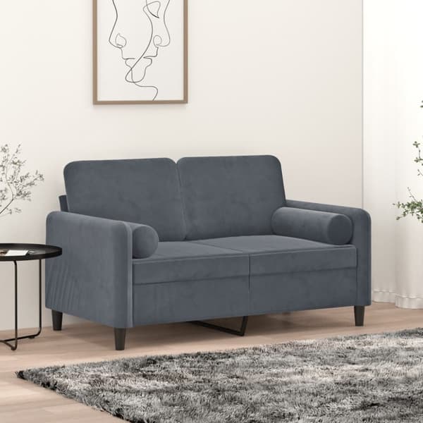 vidaXL pyntepuder 2 stk. Ø15x50 cm velour mørkegrå