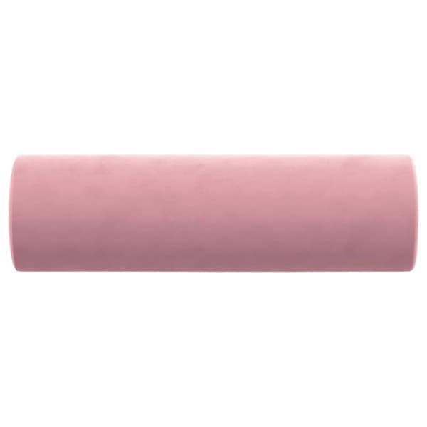 vidaXL pyntepuder 2 stk. Ø15x50 cm velour lyserød