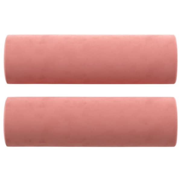 vidaXL pyntepuder 2 stk. Ø15x50 cm velour lyserød