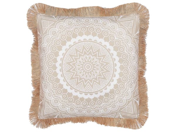 2 puder Beige polyesterbetræk 45 x 45 cm Boho Print Dekorative kvaster Stueindretning