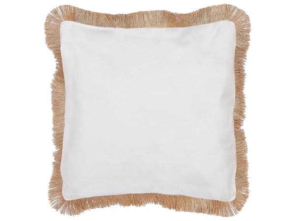 2 puder Beige og Hvidt Polyesterbetræk 45 x 45 cm Boho Print Dekorative Kvaster Stueindretning