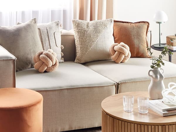 Solmutyyny vaalea beige buklee 19 x 19 cm 2 kpl tyyny pehmeä moderni tyyli