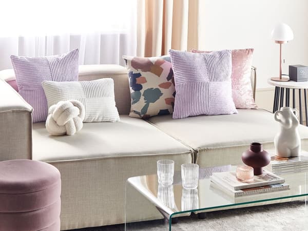 Koristetyyny violetti 43 x 8 x 43 cm vakosametti polyesteritäyte 2 kpl neliö pehmeä moderni