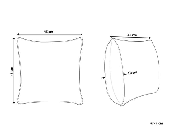 Koristetyyny vaaleanpunainen 45 x 10 x 45 cm sametti polyesteritäyte 2 kpl palmukuvio neliö