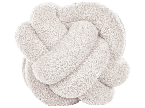 Knude Puder Gul Boucle 19 x 19 cm Sæt af 2 Runde Pyntepuder til Stuen Puder til Sofa Tilbehør Knot Pillow Accessories til Seng Indretning