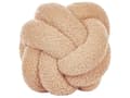 Miniatyrbillede 4 af 5: Knude Pude Beige Boucle 19 x 19 Rund Viklet Pyntepude til Stuen Pude til Sofa Tilbehør Knot Pillow Accessory til Seng Soveværelse Indretning