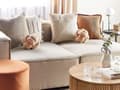 Miniatyrbillede 2 af 6: Knude Puder Beige Boucle 19 x 19 cm Sæt af 2 Runde Pyntepuder til Stuen Puder til Sofa Tilbehør Knot Pillow Accessories til Seng Indretning