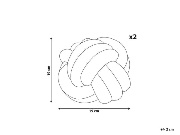 Knude Puder Grå Boucle 19 x 19 cm Sæt af 2 Runde Pyntepuder til Stuen Puder til Sofa Tilbehør Knot Pillow Accessories til Seng Indretning
