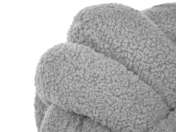 Knude Puder Grå Boucle 19 x 19 cm Sæt af 2 Runde Pyntepuder til Stuen Puder til Sofa Tilbehør Knot Pillow Accessories til Seng Indretning