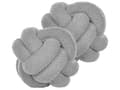 Miniatyrbillede 1 af 6: Knude Puder Grå Boucle 19 x 19 cm Sæt af 2 Runde Pyntepuder til Stuen Puder til Sofa Tilbehør Knot Pillow Accessories til Seng Indretning