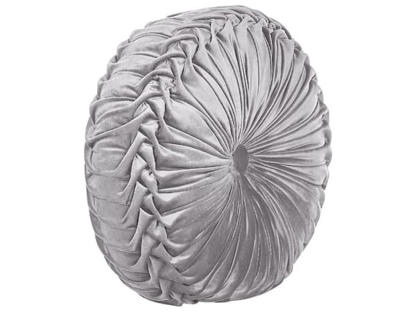 Pyntepude Grå Stof med Plisseringer Rund 40 cm Minimalistisk Moderne Indretningstilbehør