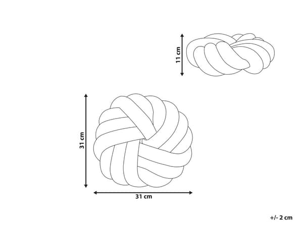 Knop Pude Hvid Boucle 31 x 31 cm Tied-Up Plys Dekorativ Moderne Stil