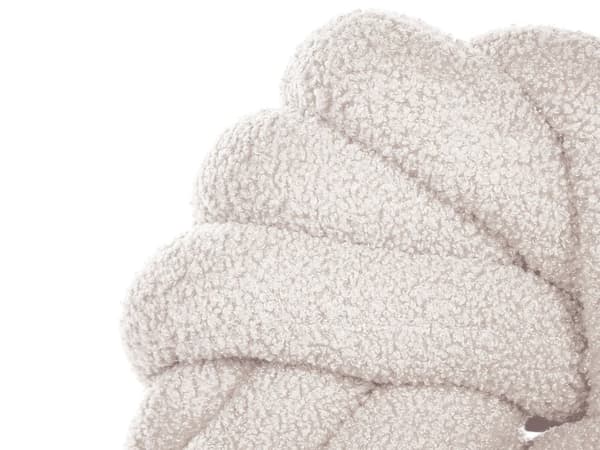 Knop Pude Hvid Boucle 31 x 31 cm Tied-Up Plys Dekorativ Moderne Stil