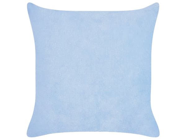 Pyntepuder Blå Fløjl 43 x 43 cm Sæt af 2 Moderne Sofapuder Bredriflet Stof Stribet Mønster Puder til Seng Tilbehør Indretning
