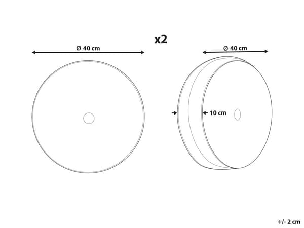 Sæt med 2 Dekorative Puder Grå Stof med Plisseringer Rund 40 cm Minimalistisk Moderne Indretningstilbehør