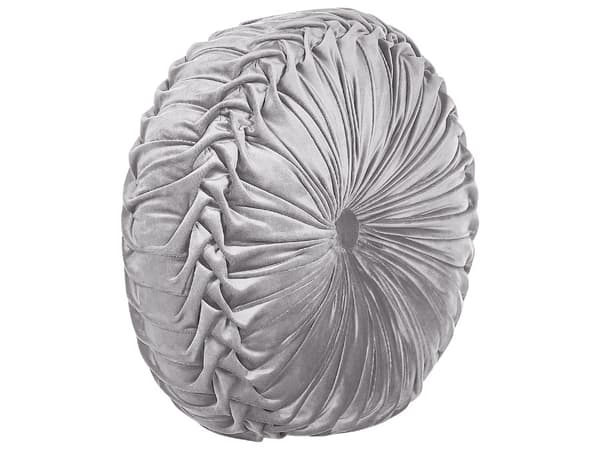 Sæt med 2 Dekorative Puder Grå Stof med Plisseringer Rund 40 cm Minimalistisk Moderne Indretningstilbehør