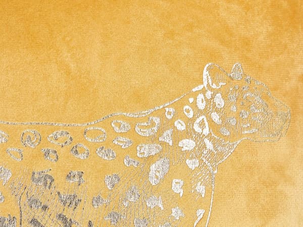 Pyntepuder Gul Guld Velour 45 x 45 cm Sæt af 2 Moderne Sofapuder med Leopard Motiv Firkantede Puder til Seng Tilbehør Indretning
