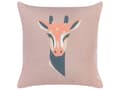 Miniatyrbillede 4 af 7: Sæt med 2 Pyntepuder Pastel Pink Dyre Print 45 x 45 cm Giraf Motiv Moderne Safari Decor