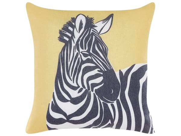 Sæt med 2 Pyntepuder Gult Dyretryk 45 x 45 cm Zebra Motiv Moderne Safari Decor