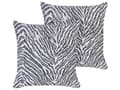 Miniatyrbillede 1 af 7: Sæt med 2 Dekorative Puder Sorte og Hvide Zebra Striber 45 x 45 cm Moderne Safari Decor
