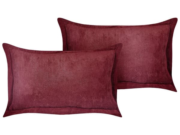 Sæt med 2 Bourgogne Pyntepuder Corduroy 47 x 27 cm Moderne Traditionelle Stue Soveværelsespuder