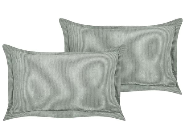 Sæt med 2 Lysegrønne Pyntepuder Fløjl 47 x 27 cm Moderne Traditionelle Stuepuder til Soveværelse